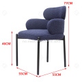 Matt Blue Metal Velvet Fabric Sylvie Dining Chair